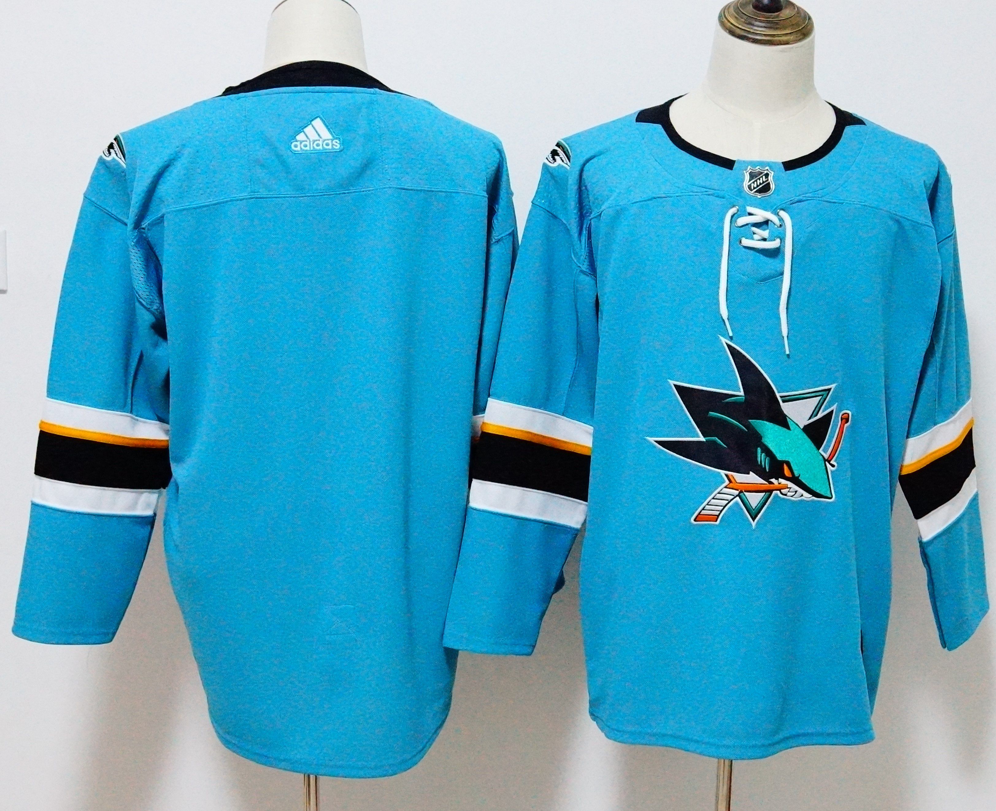Men San Jose Sharks Blank Blue Hockey Stitched Adidas NHL Jerseys